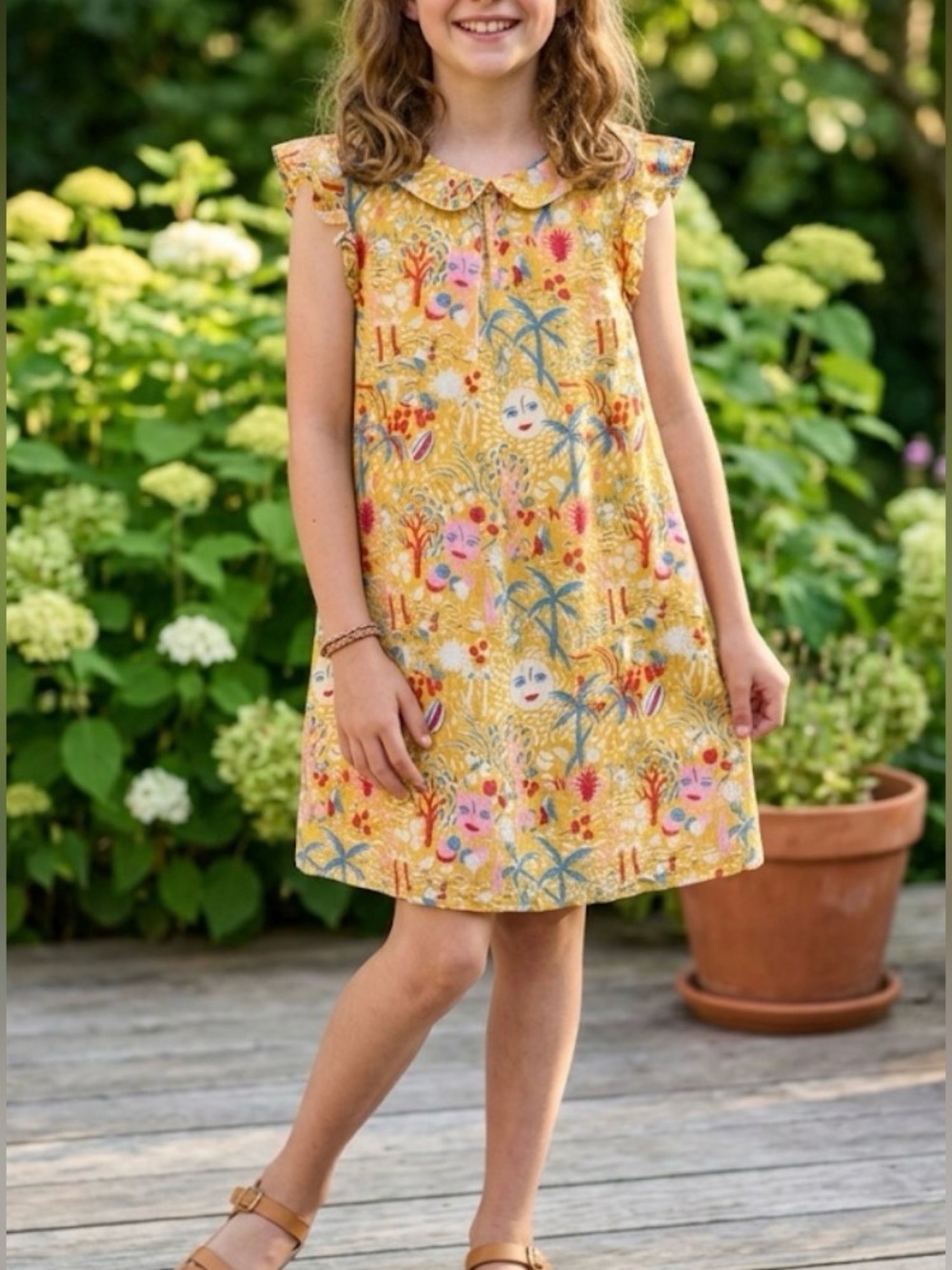 ROBERTA roller rabbit GIRLS DRESS  linen sun print